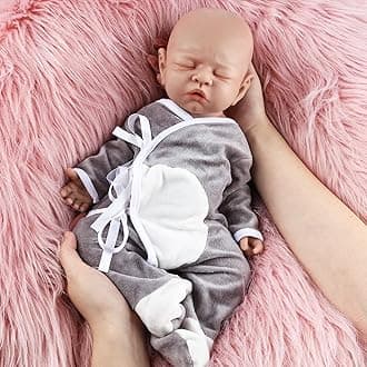 Vollence 10 inch Realistic Silicone Newborns Dolls - Premie Baby Size,Perfect for Christmas & Children's Day. Not Vinyl Dolls. Also Ideal Kids' & Birthday Gifts - Boy