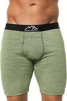 Merino Wool Boxer Shorts (Heather Green 1 Pack, Large)