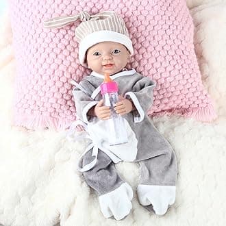 Vollence 14 inch Silicone Reborn Baby Doll That Look Real Not Vinyl Dolls Lifelike Realistic Newborn Platinum Silicone Baby Dolls Anti-Stress My Melody for Kids Children Birthday Christmas Toys Gifts