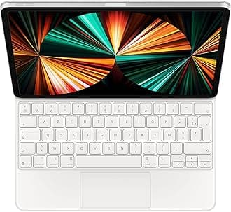 Apple Magic Keyboard: iPad Keyboard and case for iPad Pro 12.9 inch (3rd, 4th, 5th and 6th gen) and iPad Air (M2), Great Typing Experience, Built-in trackpad, French - White
