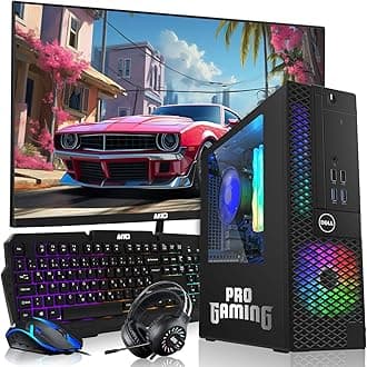 Dell OptiPlex Desktop PC – Intel Core i7, 16GB ARGB RAM, 512GB SSD, 24 Inch Monitor, GT 1030 Graphics, RGB Keyboard with AI Copilot Key, Mouse & RGB Headphones, Windows 11 Home (Renewed)