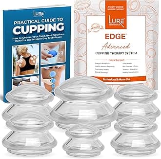 Silicone Cupping Therapy Set Professional Massage Cupping Cups for Cupping Therapy 6 Cup Kit for Massage, Myofascial Release, Cellulite Reduction (Lure Blue)