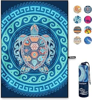 OCOOPA Microfiber Beach Towel Fast Drying, Oversize 80" x 57" Sand Free Beach Towel Super Lightweight Towels for Swimming Pool, Camping, Picnic, Yoga Gym Sports
