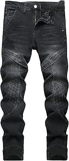 Men's Slim Fit Stretch Jeans Ripped Skinny Jeans for Men, Distressed Straight Leg Fashion Comfort Flex Waist Pants