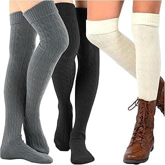 Fashionable Cotton Slouchy Boot Socks for Women and Girls: Long Thigh Highs, Over-the-Knee Highs, and Knee Highs