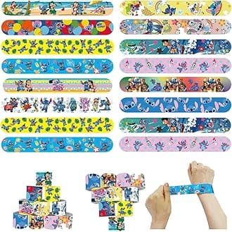 POPOYU 24Pcs Sti Party Bags Fillers Kids Slap Bands,Sti Slap Bands Slap Bracelets Wristband Party Favours for Girls Boys Party Bag Fillers Birthday Classroom Gifts