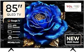 85T6C Television 85 Inch Smart TV 4K QLED Colorful Quantum Crystal HDR 10+ Gaming Google TV, ONKYO 2.1 Hi-Fi, Dolby Atmos, DTS Virtual X, MEMC, Voice Control, Game Master, Slim Design (2025 Model)