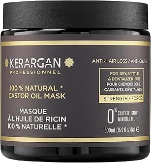 Kerargan - Hair Mask with castor oil, argan oil and chamomile to stimulate hair growth and reduce hair loss - Sulphate, paraben and silicone free - 500 ml