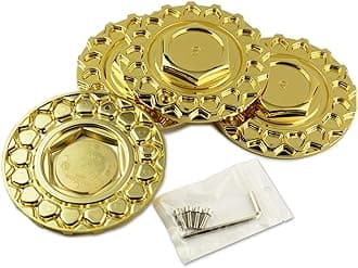 4 PCS 168 mm Wheel Center Caps Compatible With BBS RS/BBS STYLE 5 / AVID.1 AV05 /STR Racing STR 606 / ESM 002R, OD: 6.61 in / 168 mm Gold Hub Caps