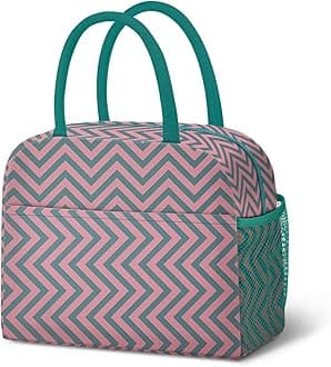 DALINDADALINDA Lunch Bag Women,Lunch Box for Women Men Reusable Insulated Lunch Tote Bag,Sack Food Handbags Case High Capacity for Travel Work Picnic,Green Stripe