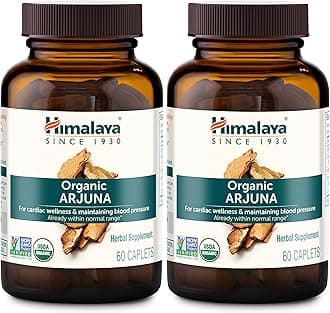 Himalaya Organic Arjuna, Blood Pressure Supplement for Cardiovascular Wellness and Heart Health, 700mg, 60 Count (Pack of 2)