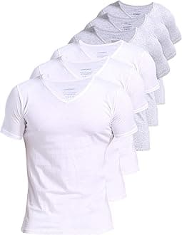Men's 4 or 6-Pack Undershirts 100% Cotton Comfy V-Neck T-Shirts