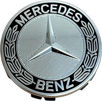 Mercedes-Benz Black Classic Logo Wheel Center Cap, Genuine MB Parts
