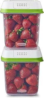 FreshWorks Produce Saver, Medium Produce Storage Containers, 2 Pack