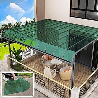 Transparent Polycarbonate Roofing Sheet, Outdoor Patio Greenhouse Panels, UV Rain Protection Rain Pergola Roof Panels, for Patios, Partitions, Etc, Roof(Green,2.3X 3.3ft)