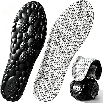 4D Cloud Insoles for Men and Women, Arch Support Insoles, Memory Foam Insoles, Shock Absorption and Cushioning Sports Shoe Insoles (Graphene Gray, M (Men's 6.5-8 / Women's 7.5-9)