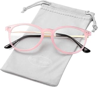 Kursan Non Prescription Clear Lens Fake Glasses for Women Men Retro Round Metal Frame Eyeglasses