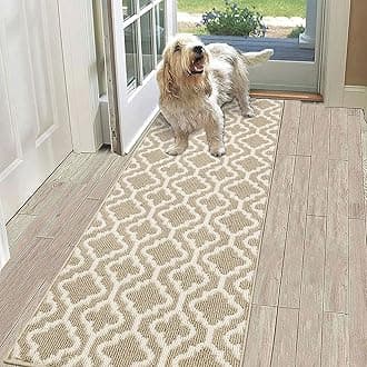 SHACOS Runner Rugs for Hallway Beige 60 x 180 cm Non Slip Hall Runner Narrow Rugs Washable Long Door Mats Indoor Carpet Runner for Kitchen Entryway Laundry Room