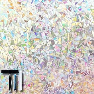 Volcanics Privacy Decorative Glass Film Reflective 3D - 44.5 x 200CM Non-Adhesive Static Cling Window Covering