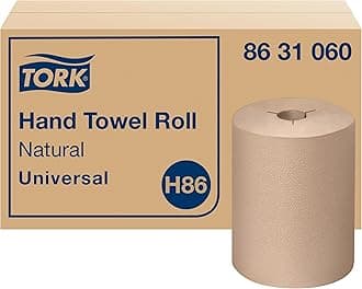 Universal Hand Towel Roll H86, Economic Paper Hand Towel 8631060 for Mini Dispensers, 100% Recycled, 1-Ply, Natural - 6 x 550 ft