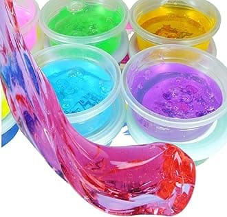 Parteet Crystal Clay Soft Slime Transparent Magic Mud Pack of 6 Assorted Colours
