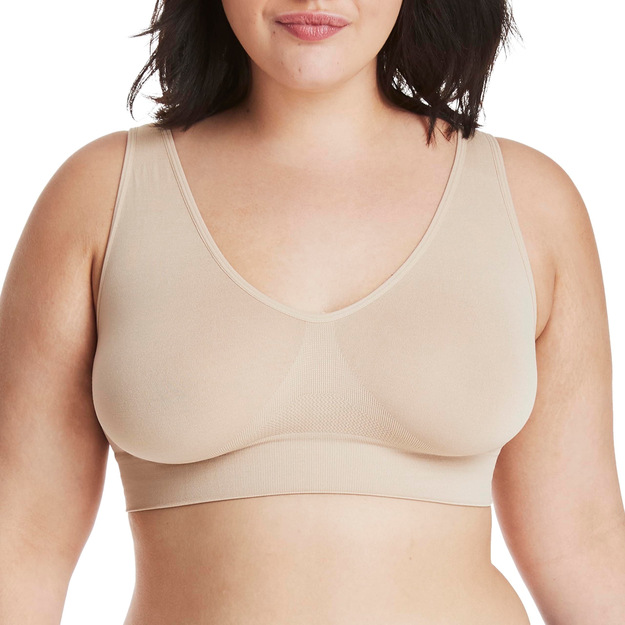 Women's Cozy Wireless Bra, Full-Coverage Pullover Bra, Seamless T-Shirt Bra