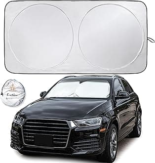 EcoNour Car Windshield Sun Shade | 2025 Upgraded Innovative No-Light-Pass Technology for Maximum Coverage | Foldable Sun Shade Keeps Your Vehicle Cool | Must-Have Car Accessories | Small (59" x 29")