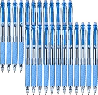 Sooez 24 Pack Bulk Pens Ballpoint Smooth Writing pens, Retractable Black Ink Pen, Medium Point 1.0mm Click Pens for Journaling, Soft Grip Box of Pen Office Supplies for Nurse, Server, Note Taking