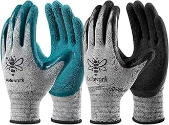 DOFOWORK Gardening Gloves - 6 Pair Gardening Gloves for Women/Men, Breathable Natural Latex Garden Gloves with Grip