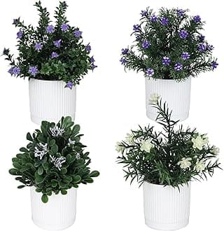 TOTOGA Artificial Hanging Plants 4 Pack Fake Potted Plants for Wall Home Room Office Indoor Decor