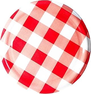 Metal Lug Cap 82 mm Lid for Glass Storage Jars and bottles (brand peerul) (Pack of 30, Red Checkered)
