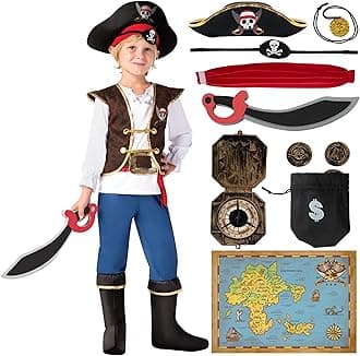 Spooktacular Creations Boys Pirate Costume for Kids Deluxe Costume Set (S 5-7)