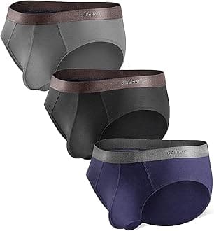 Separatec Men's Underwear Briefs Bamboo Rayon Breathable Tagless Underpants Dual Pouch Stylish Multicolours 3 Pack