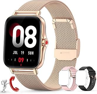 Smart Watch for Men Women Call Answer/Dial Watch Digital Fitness Smartwatch for Android iOS Touch Screen Blood Pressure Watch Activity Tracker with Heart Rate Sleep Monitor (Rose Gold)