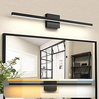 NIORSUN 31.5 inch Black Bathroom Vanity Light,18W 5CCT Dimmable LED Bathroom Lighting Fixtures Over Mirror, Modern Vanity Lights for Bathrooms Restroom Mirror- ETL Certified