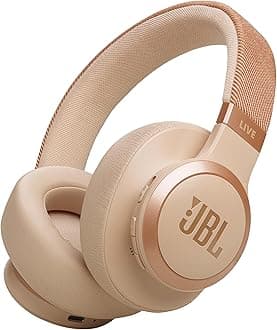 JBL Live 770 NC Wireless Over-Ear Headphones with Noise-Cancelling Technology and 65-Hour Battery Life, Sandstone