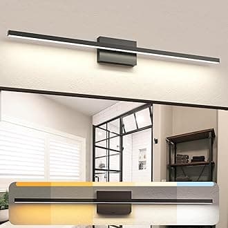 NIORSUN 39.4 inch Black Bathroom Vanity Light, 24W 5CCT Dimmable LED Bathroom Lighting Fixtures Over Mirror, Modern Vanity Lights for Bathrooms Restroom Mirror- ETL Certified