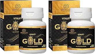 Vitality Gold Capsule for Men with Swarna Bhasma, Shilajit, Safed Musli, Akarkara, Makardhwaj, Jund Bedastar, Stambhak Vati, Konch Beej | Ayurvedic Stamina Supplement for Men - 120 Capsules