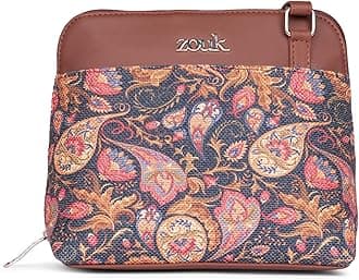 Printed Vegan Leather Out Of Office Sling Bag With Adjustable Strap For Women's Girls