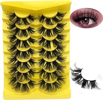 Dramatic Fluffy Mink Lashes - 25mm Wispy, 8D Volume, Curly, D Curl Strip Lashes Pack