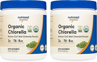 Nutricost Organic Chlorella 8oz (.5 LBs) (2 Bottles) - 3000mg Per Serving