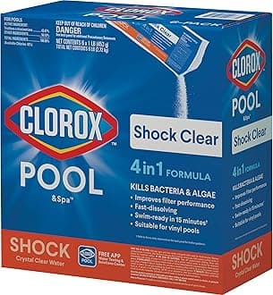 Clorox® Pool&Spa™ Shock Clear, for Crystal Clear Swimming Pool Water, Swim-ready in 15 minutes, Suitable for vinyl pools (6-Pack)