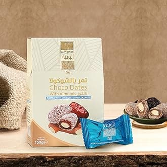 Al Wathba Coconut Chocolate Covered Dates - Authentic Middle Eastern Dates with a Coconutty Bliss - 150g
