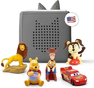 Toniebox 1 Audio Player Bundle with Woody, Lightning McQueen, Simba, Winnie-The-Pooh, and Playtime Puppy - Listen, Learn, and Play with One Huggable Little Box - Gray [Discontinued]