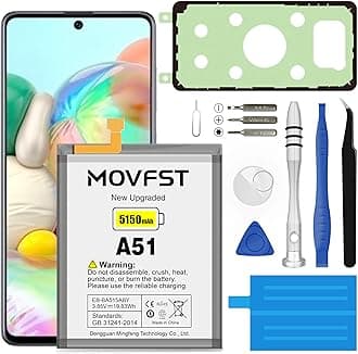 Replacement Battery for Samsung Galaxy A51,5150mAh High Capacity Battery Fit for Samsung Galaxy A51 Model SM-A515F SM-A515F/DS with Repair Tool Kits,EB-BA515ABY