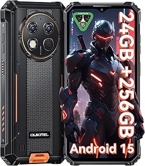 G1 Rugged Smartphone Unlocked - 24+256GB/1TB Android 15 Rugged Cellphones, 6.52” HD Display 48MP Rear Camera 10600mAh Battery IP68/IP69K Waterproof Phone, Dual Sim/NFC/Fingerprint 2025