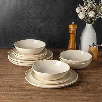 - AmorArc Ceramic Dinnerware Sets,Handmade Reactive Glaze Stoneware Plates and Bowls Sets,Highly Scratch Resistant | Dishwasher & Microwave Safe Dishes Set,Service for 6 (18pc)