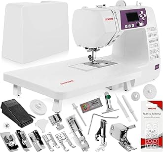 3160QDC-G Computerized Quilting and Sewing Machine Bundle - Includes Bonus Quilt Kit (Even Feed Foot, Open Toe Darning Foot, 1/4" Seam Foot and More) + 10-Pack Genuine Janome Bobbins