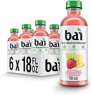 Antioxidant Infused Water Beverage, São Paulo Strawberry Lemonade, with Vitamin C and No Artificial Sweeteners, 18 Fluid Ounce Bottle, 6 Pack
