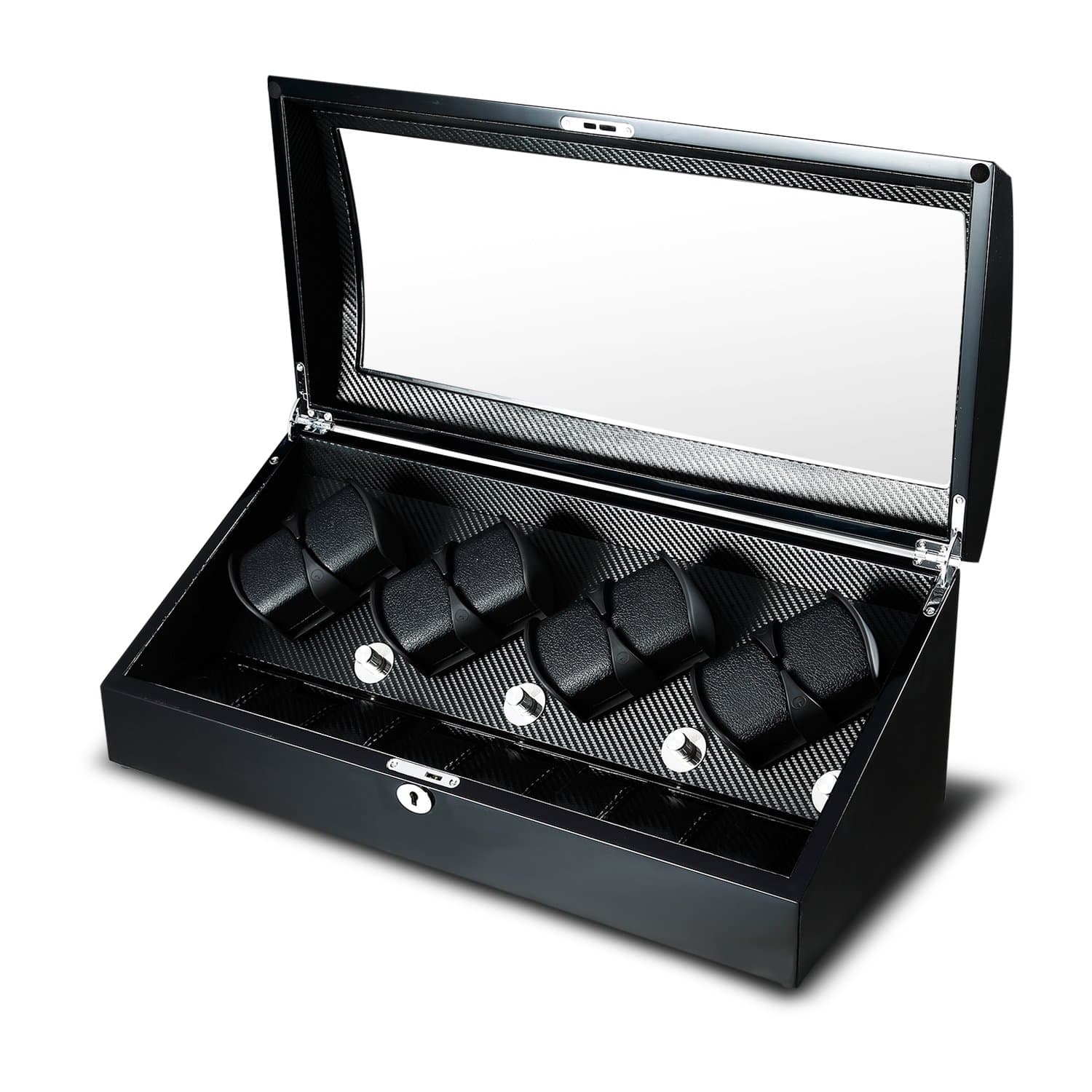 AUBLAN Automatic Watch Winder 8+8 Storage Boxes for 16 Watches with LED Light